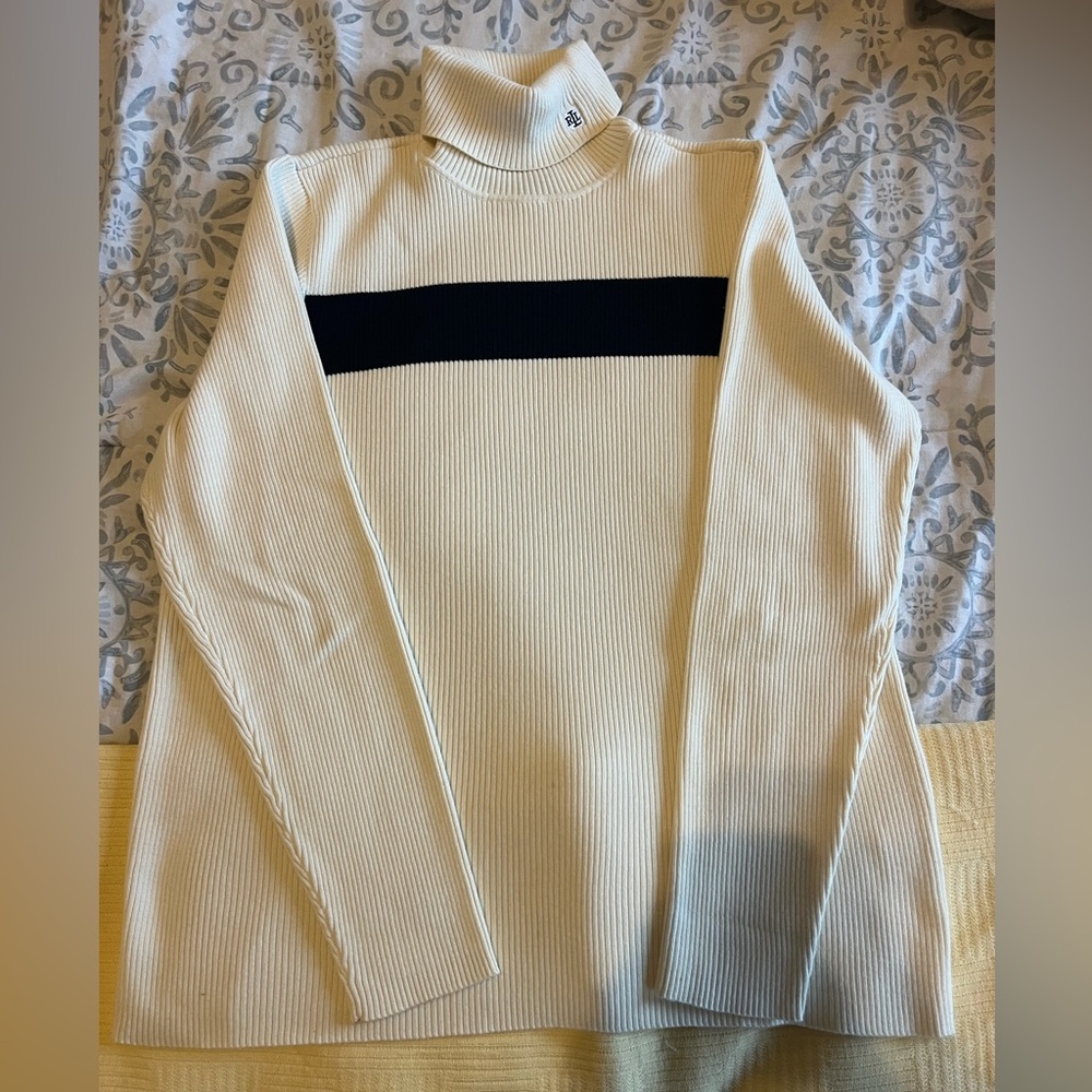 Lauren Ralph Lauren Women’s Ribbed Turtleneck Sweater – Size XL